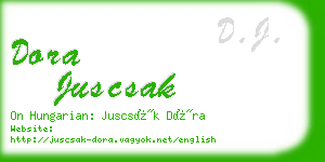 dora juscsak business card